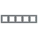Рамка 5-местная горизонтальная Сталь Asfora Plus Schneider Electric EPH5800562