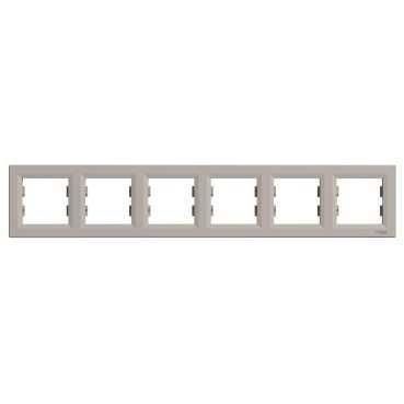 Рамка 6-местная горизонтальная Бронза Asfora Schneider Electric EPH5800669