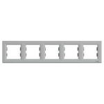 Рамка 5-местная горизонтальная Алюминий Asfora Plus Schneider Electric EPH5800561