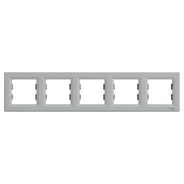 Рамка 5-местная горизонтальная Алюминий Asfora Plus Schneider Electric EPH5800561