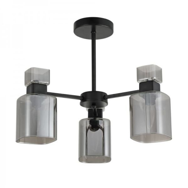 Світильник люстра Ardero BL1130-1 Olivia 3хЕ14 під лампу скло чорний