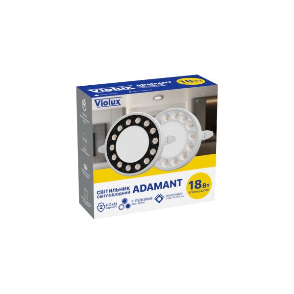 Світильник LED даунлайт Violux ADAMANT 18W 4200K IP20 чорний