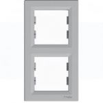 Рамка 2-местная вертикальная Алюминий Asfora Plus Schneider Electric EPH5810261