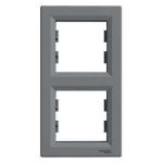 Рамка 2-местная вертикальная Сталь Asfora Plus Schneider Electric EPH5810262