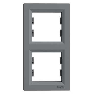 Рамка 2-местная вертикальная Сталь Asfora Plus Schneider Electric EPH5810262