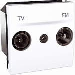 MGU3.453.18 Розетка TV / FM прохідна 2-мод біла Unica Schneider Electric