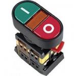 APBB-22N Кнопка Пуск-Стоп D22мм неон / 240В 1з + 1р ІЕК (BBD11-APBB-K51)