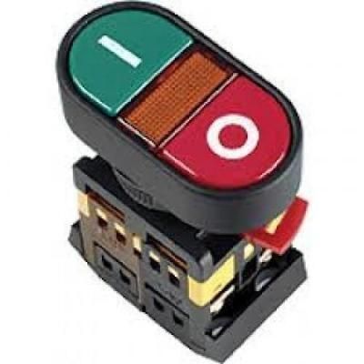 APBB-22N Кнопка Пуск-Стоп D22мм неон / 240В 1з + 1р ІЕК (BBD11-APBB-K51)