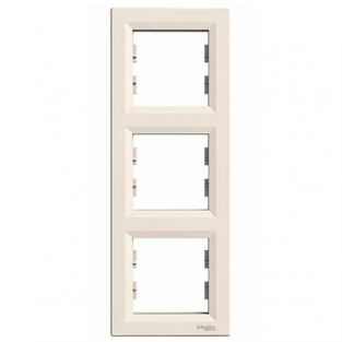 Рамка 3-местная вертикальная кремовая Asfora Schneider Electric EPH5810323