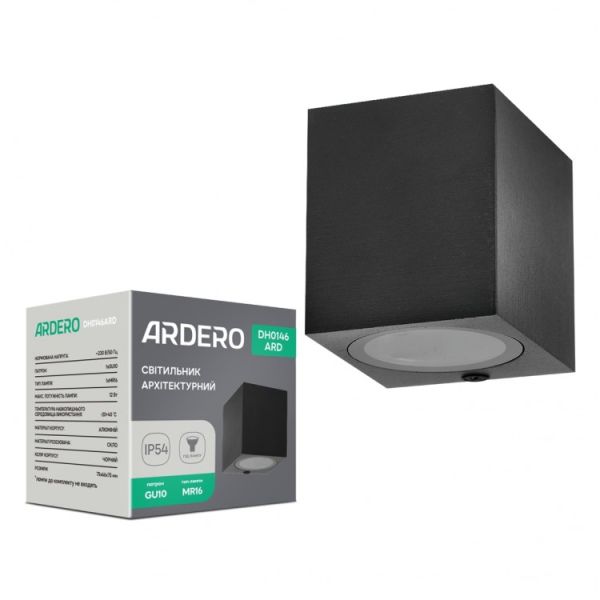 Світильник накладний архітектурний Ardero DH0146ARD під лампу MR16 GU10 max12W IP54 чорний