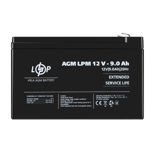 Аккумулятор свинцово-кислотный AGM LP LogicPower LPM 12V - 9Ah