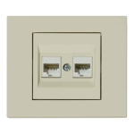 Розетка компьютерная двойная (CAT6) Ovivo Grano кремовый