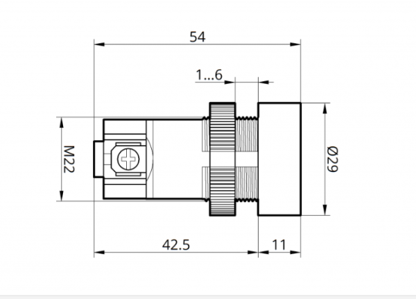 Кнопка управления с фиксацией Takel XB2-EH121 черный