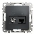 Розетка RJ45 категорія 6 UTP -TV Чорний Sedna Design Schneider Electric SDD114469T