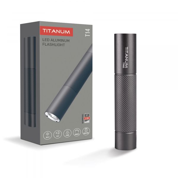 Портативный светодиодный фонарик TITANUM TLF-T14G 300Lm 5000K Gray
