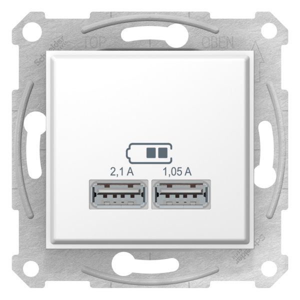 Двойная USB розетка 2,1A белая Sedna Schneider Electric SDN2710221