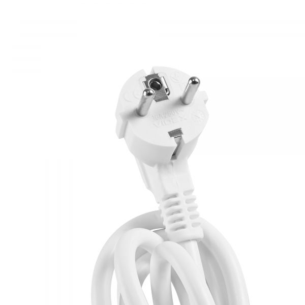 Мережевий подовжувач VIDEX ONCORD з/з 3п 3м (3x1.5мм) 2.4А 2USB+USB-C з кнопкою White