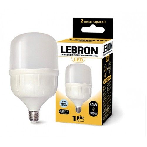 Светодиодная лампа высокомощная 20W E27 6500K Lebron L-A80