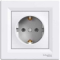 Розетка с заземлением белая Asfora Schneider Electric EPH2900121