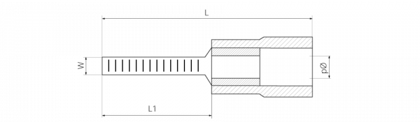 Наконечник штыревой плоский с изоляцией DBV 1,25-10 (0,5-1,5/10) (100шт)