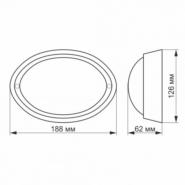 LED світильник IP65 овальний VIDEX 12W 5000K білий сенсорний