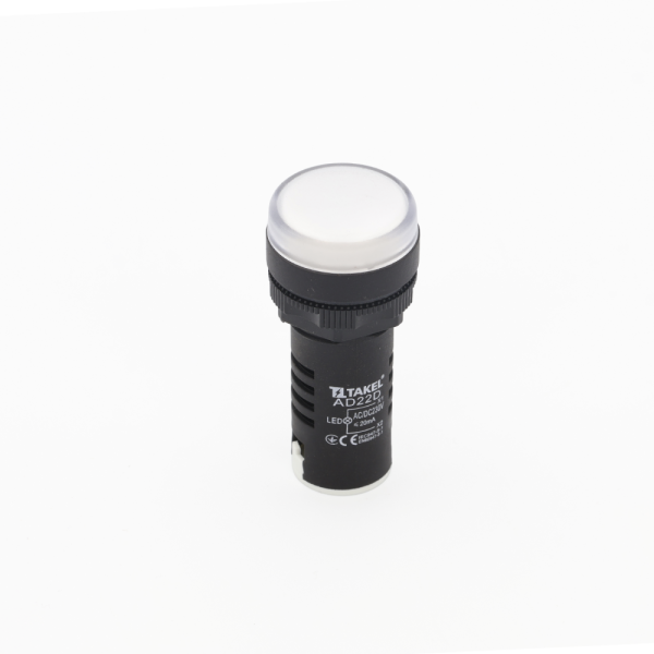 Светодиодный индикатор Takel AD22D 230v АC DC Argent белый