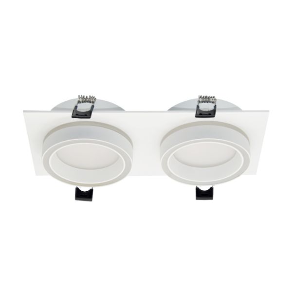 Светильник встроенный точечный Violux Toronto-2L GX53 max 2х15W 220V прямоугольник IP20 белый