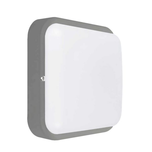 Светильник Led Violux Polo UA MW sensor 18W 5000K квадрат IP54 серый