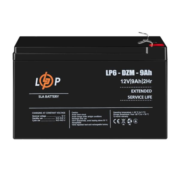 Аккумулятор тяговый свинцово-кислотный AGM LP LogicPower LP6-DZM-9Ah