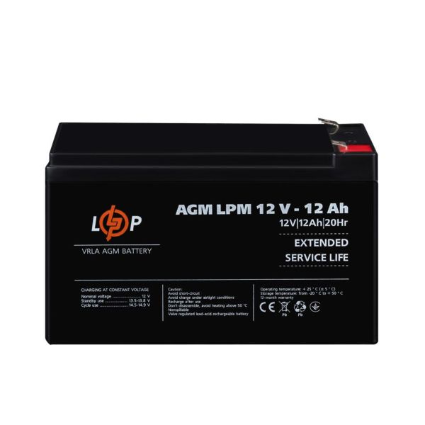 Аккумулятор свинцово-кислотный AGM LP LogicPower LPM 12V - 12Ah