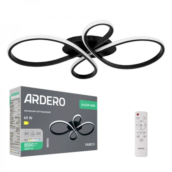Світильник люстра Ardero led AL6520-1ARD Luce 65Вт 3000-6000К 3380Лм пульт чорний