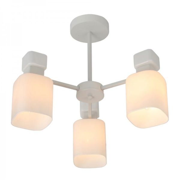 Світильник люстра Ardero BL1130 Olivia 3хЕ14 під лампу скло білий