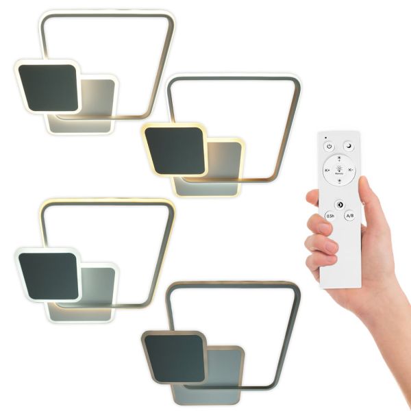 Світильник LED smart TRIO+пульт 80W 3000-6000K IP20 квадрат