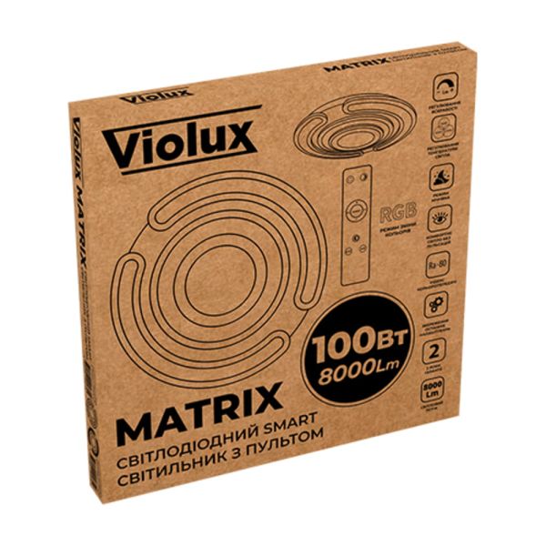 Світильник LED smart MATRIX+пульт 100W 3000-6000K IP20 чорний круг