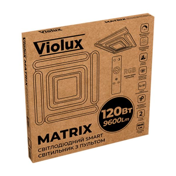 Світильник LED smart MATRIX+пульт 120W 3000-6000K IP20 білий квадрат