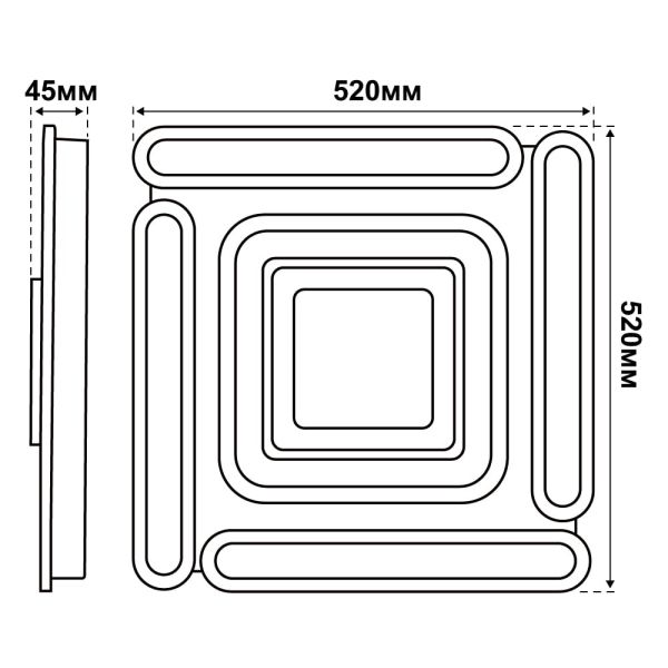 Светильник LED smart MATRIX+пульт 120W 3000-6000K IP20 черный квадрат