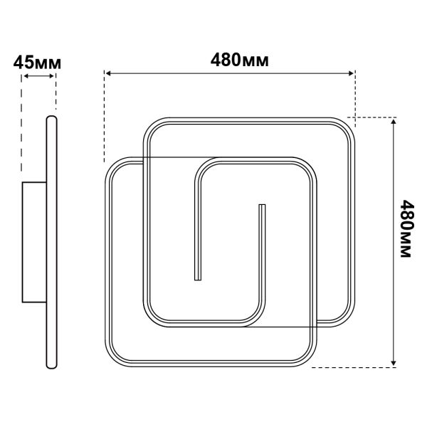 Светильник LED smart DOMINO+пульт квадрат 90W 3000-5000K IP20