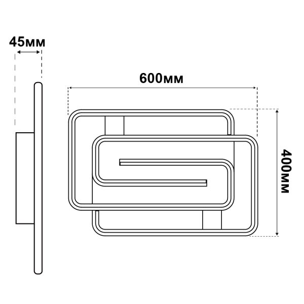 Светильник LED smart DOMINO-P+пульт прямоугольник 100W 3000-5000K IP20