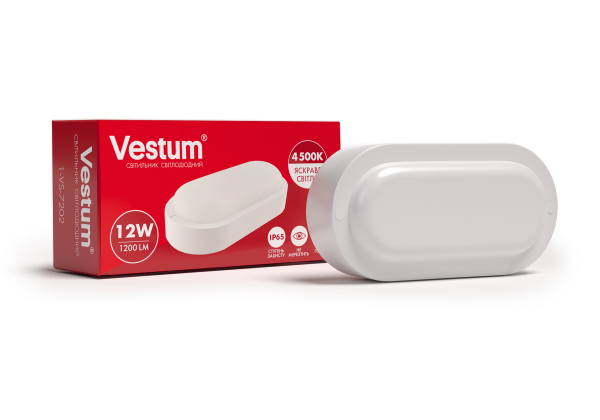 Світильник ЖКХ LED 12W овал 4500K 220V Vestum