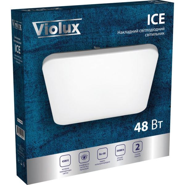 Світильник Led накладний Violux ICE 48W 5000K 220V IP20 квадрат білий