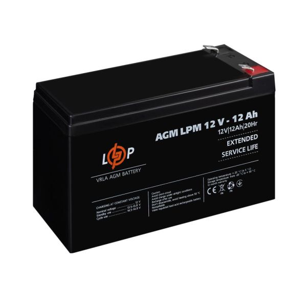 Аккумулятор свинцово-кислотный AGM LP LogicPower LPM 12V - 12Ah