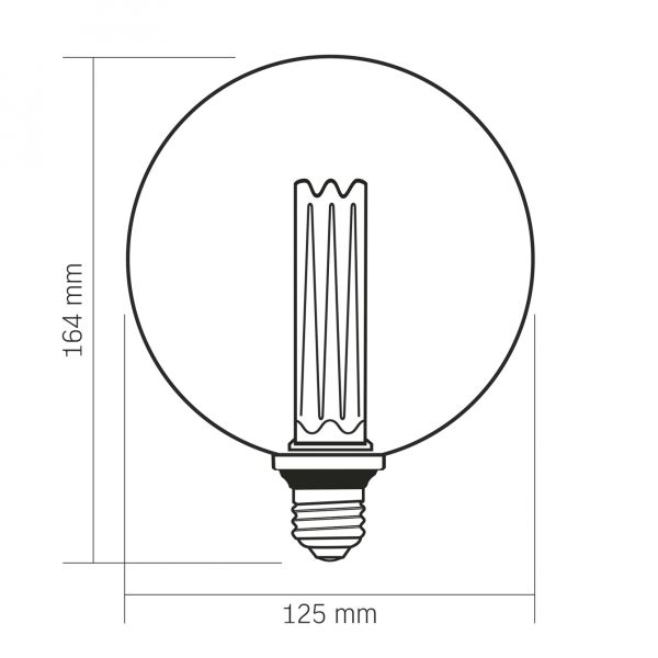 LED лампа VIDEX Filament VL-DNA-G125-A 3.5W E27 1800K Amber