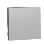 Выключатель 1-клавишный кнопочный схема 1, 10А, 2 модуля Schneider Electric Unica New алюминий