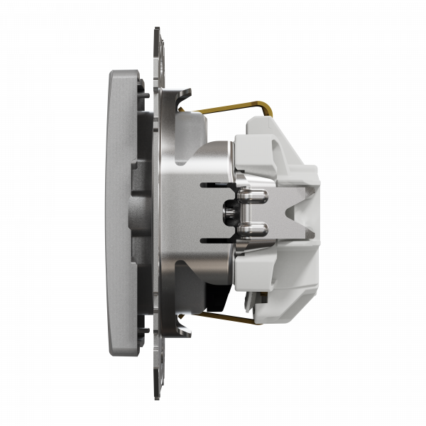 Розетка з заземленням та зі шторками Алюміній Sedna Design Schneider Electric SDD113022