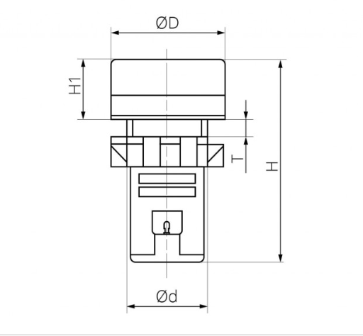 Светодиодный индикатор Takel AD22D 230v АC DC Argent красный