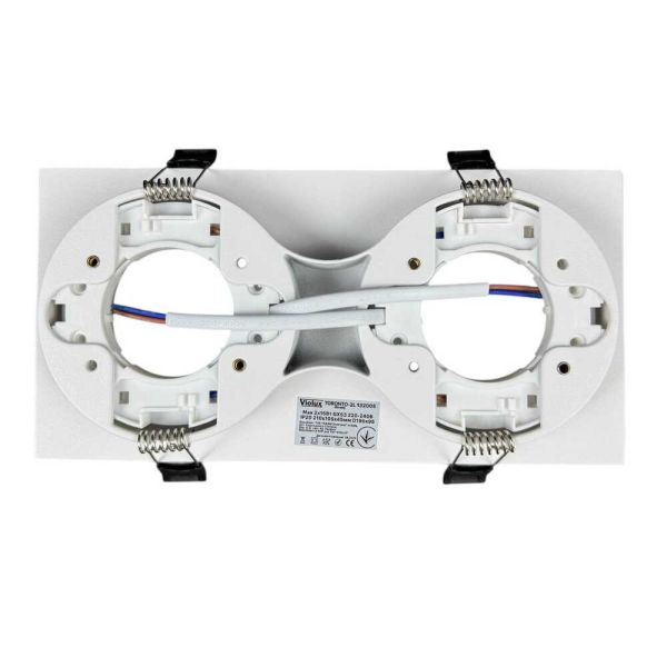 Светильник встроенный точечный Violux Toronto-2L GX53 max 2х15W 220V прямоугольник IP20 белый