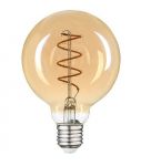 Лампа светодиодная 4W E27 2700K янтарная Velmax V-Filament-Amber-G95-Спираль-V