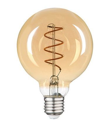 Лампа свiтлодiодна 4W E27 2700K бурштинова Velmax V-Filament-Amber-G95-Спіраль-V