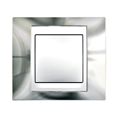 MGU66.002.810 Рамка 1-м, хром блискучій-білий Unica Top Schneider Electric