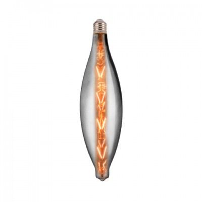 Лампа светодиодная 8W E27 2400K filament Horoz ELLIPTIC Titanium